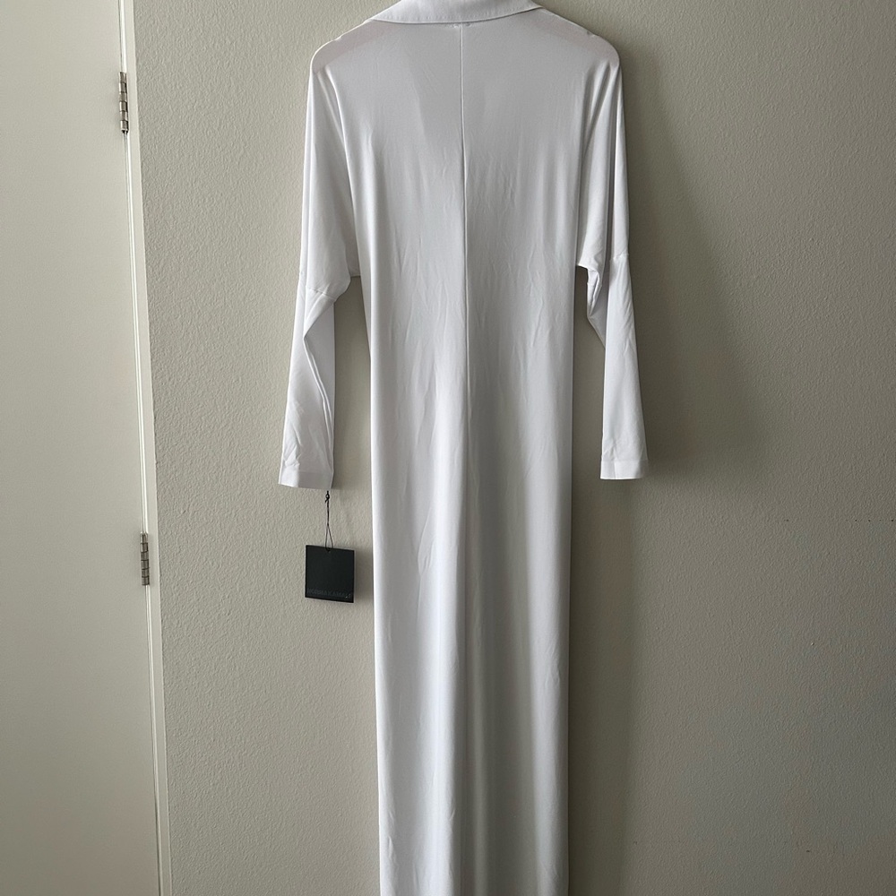 NORMA KAMALI White Tie Front NK Shirt Dress in size M/38 - Picture 7 of 8